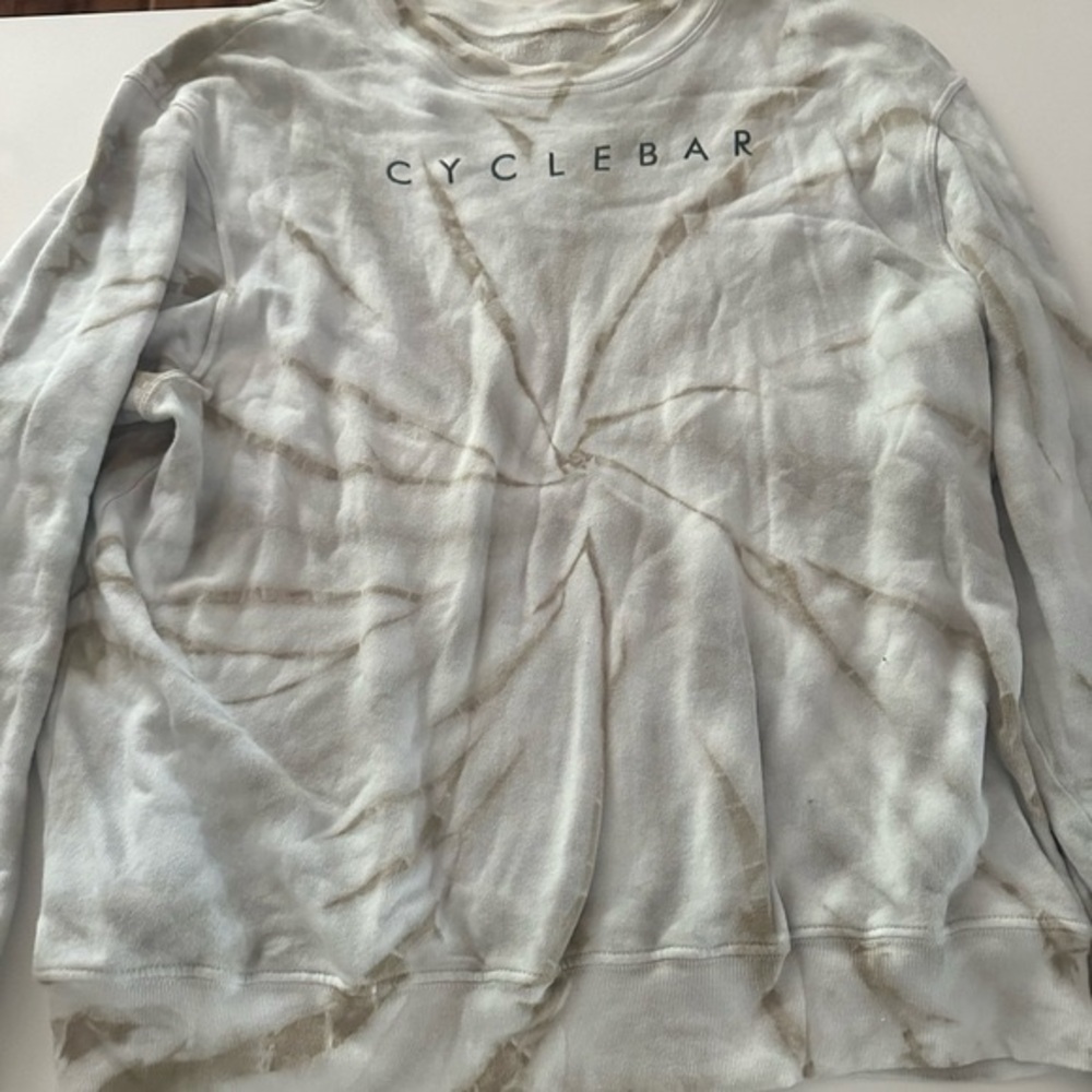 CycleBar Tie-Dye Sweatshirt - White and Green